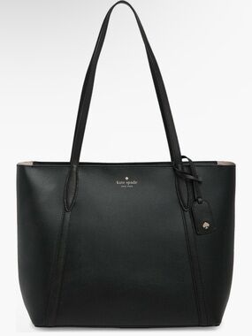 kate spade Black Pebbled Leather Tote with Charm